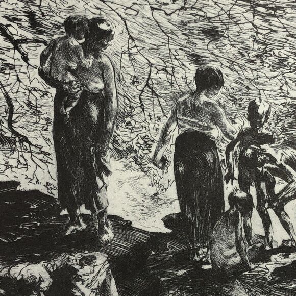 John E Costigan "Bathers" Art 1930s Print Treasury Collection Sketch Vintage - Picture 3 of 12